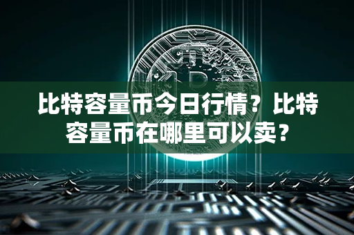 比特容量币今日行情？比特容量币在哪里可以卖？