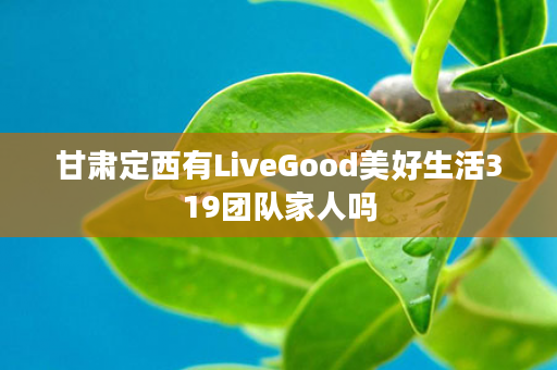 甘肃定西有LiveGood美好生活319团队家人吗